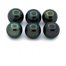 Lot de 6 Perles de Tahiti Rondes D de 9  9.3 mm