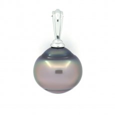 Pendentif en Argent et 1 Perle de Tahiti Cercle B 13.4 mm