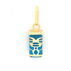 Pendentif en Or 18K et Turquoise - 10 mm - Mana