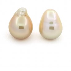 Lotto di 2 Perle Australiane Semi-Barroca C/D di 12.5 a 12.8 mm