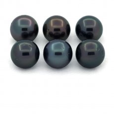 Lot de 6 Perles de Tahiti Rondes D de 8.5  8.8 mm