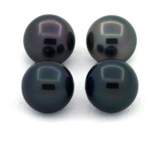 Lot de 4 Perles de Tahiti Rondes C/D de 10  10.3 mm