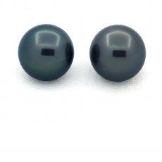 Lot de 2 Perles de Tahiti Semi-Rondes D de 10.2 mm