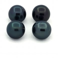 Lot de 4 Perles de Tahiti Rondes et Semi-Rondes C/D de 8  8.2 mm