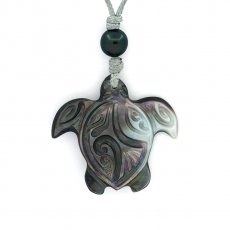 Pendentif en nacre et 1 Perle de Tahiti Semi-Ronde C 8.7 mm
