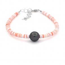 Bracciale Conchiglia e 1 Perla di Tahiti Semi-Rotonda C 8.2 mm