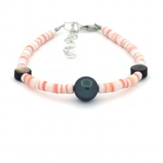 Bracelet en Coquillage et 1 Perle de Tahiti Ronde C 8.4 mm