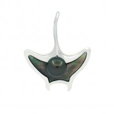 Pendentif en Argent et 1 Perle de Tahiti Ronde C 7.5 mm