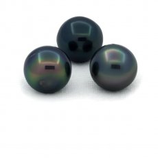 Lot von 3 Semi Barocke TahitiPerlen C/D von 10.1 mm