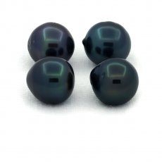 Lote de 4 Prolas do Tahiti Semi-Barrocas C/D de 9.5 mm