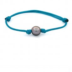 Bracelet en Nylon et 1 Perle de Tahiti Semi-Baroque C 10.1 mm