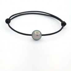 Bracelet en Cuir et 1 Perle de Tahiti Ronde B/C 10.1 mm