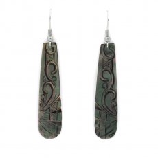 Brincos em Madreprola do Tahiti - 52 x 12 mm