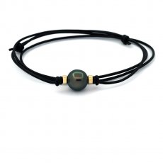 Collier en Cuir et 1 Perle de Tahiti Semi-Baroque B 11.8 mm