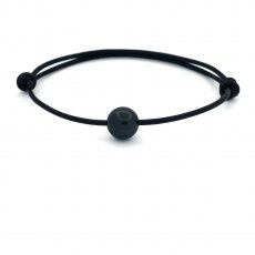 Bracelet en Cuir et 1 Perle de Tahiti Ronde D 9.6 mm