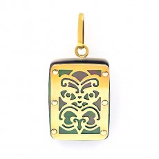 Pendentif en Or 18K et Nacre de Tahiti - Dimensions = 18 X 12 mm - Virilit