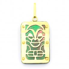 Pendentif en Or 18K et Nacre de Tahiti - Dimensions = 24 X 16 mm - Sant