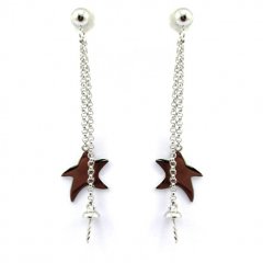 Boucles d'oreilles pour perles de 6  10 mm - Argent .925