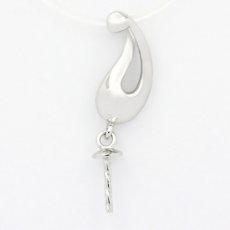 Pendentif en Argent Rhodi pour 1 Perle de 8  12 mm
