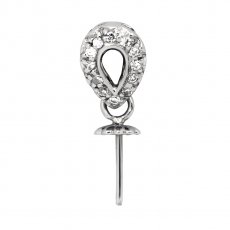 Pendentif en Argent Rhodi pour 1 Perle de 8  12 mm