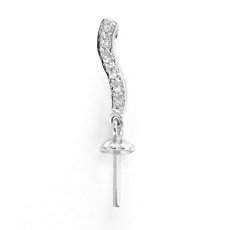 Pendentif en Argent Rhodi pour 1 Perle de 9  12 mm