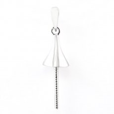 Pendentif en Argent Rhodi pour 1 Perle de 8  12 mm