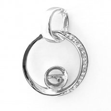 Pendentif en Argent Rhodi pour 1 Perle de 6  9 mm