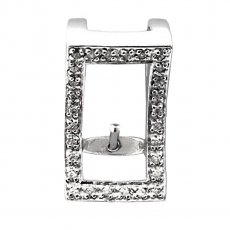 Pendentif en Argent Rhodi pour 1 Perle de 6  8 mm