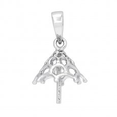 Pendentif en Argent Rhodi pour 1 Perle de 10  16 mm