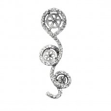 Pendentif en Argent Rhodi pour 3 Perles de 6  9 mm
