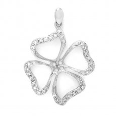 Pendentif en Argent Rhodi pour 1 Perle de 7  10 mm