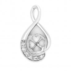 Pendentif en Argent Rhodi pour 1 Perle de 10  14 mm