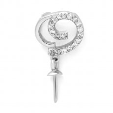 Pendentif en Argent Rhodi pour 1 Perle de 8  14 mm