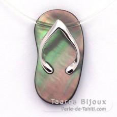Sandale en Nacre et Argent - Cadeau offert pour tout achat suprieur  500