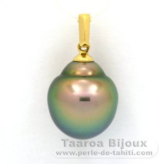 Pendentif en Or 18K et 1 Perle de Tahiti Semi-Baroque B 11.9 mm