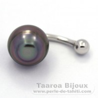 Piercing en Argent et 1 Perle de Tahiti Cercle B 11.1 mm