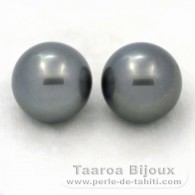 Lot de 2 Perles de Tahiti Rondes C 12.5 mm