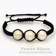 Bracelet en Nylon et 3 Perles d'Australie Cercles D de 13.4  13.5 mm