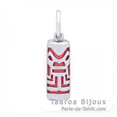 Tiki en Argent et Agate Rose - 15 mm - Abondance