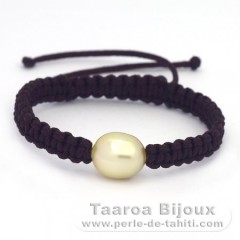 Bracelet en Nylon et 1 Perle d'Australie Semi-Baroque B 10.8 mm