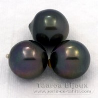 Lot de 3 Perles de Tahiti Semi-Baroques C de 11.5 à 11.9 mm