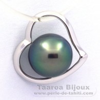 Pendentif en Or blanc 18K et 1 Perle de Tahiti Ronde B 8.3 mm