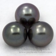 Lot de 3 Perles de Tahiti Rondes C de 11.5 à 11.9 mm