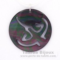 Pendentif Raie en nacre de Tahiti et Argent