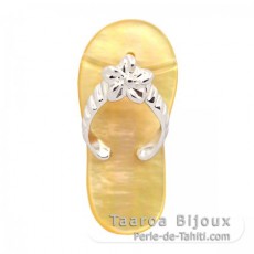 Pendentif Sandale en Nacre d'Australie et Argent .925 Rhodi