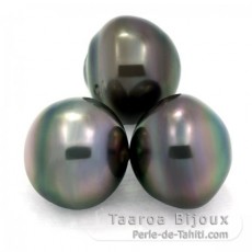 Lot de 3 Perles de Tahiti Cercles C de 12.6  12.9 mm