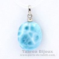 Pendentif en Argent et 1 Larimar - 17 x 13.5 x 6.7 mm - 2.75 gr