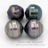 Lot de 4 Perles de Tahiti Cercles C de 9.5  9.8 mm