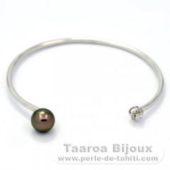 Bracelet en Argent et 1 Perle de Tahiti Ronde B 8.5 mm