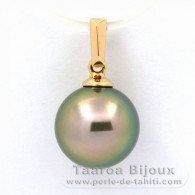 Pendentif en Or 18K et 1 Perle de Tahiti Ronde B 9.4 mm